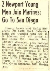 1950’s – 2 Newport Young Men Join Marines