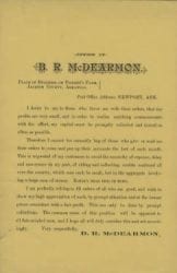 1900’s – Collection Letter from B.R. McDearmon Farms Newport