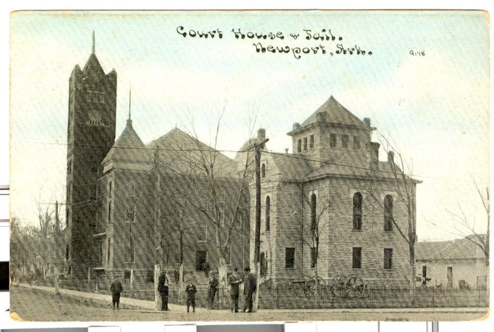 1900’s – Postcard of Jackson County Courthouse and Jail in Newport
