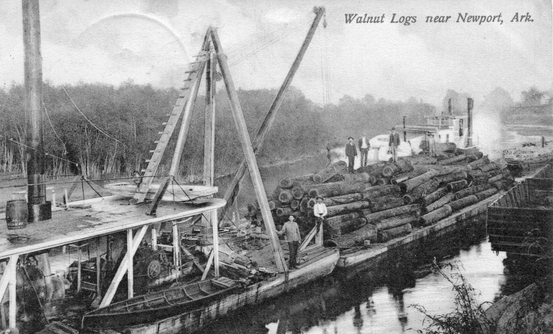 1880’s – Walnut Logs on Barge